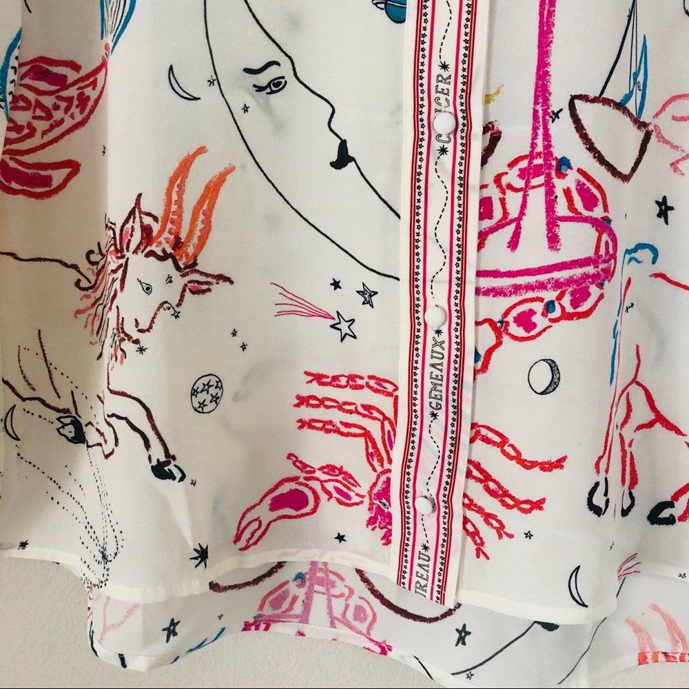 NWT Sézane Ann Astrology Blouse Size 38 - Picture 6 of 12